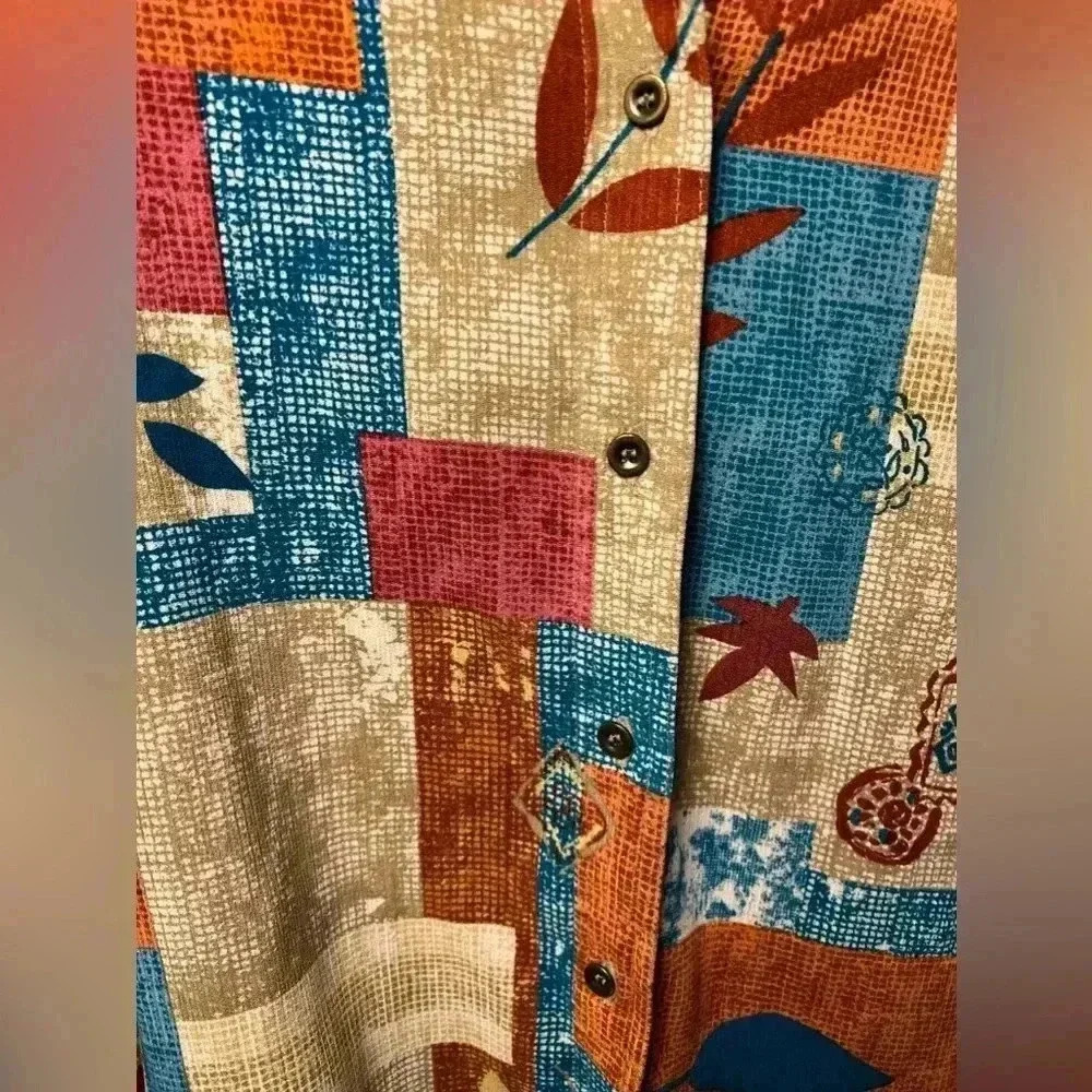 Vintage Korat Patchwork Button-Down Size Medium - image 2